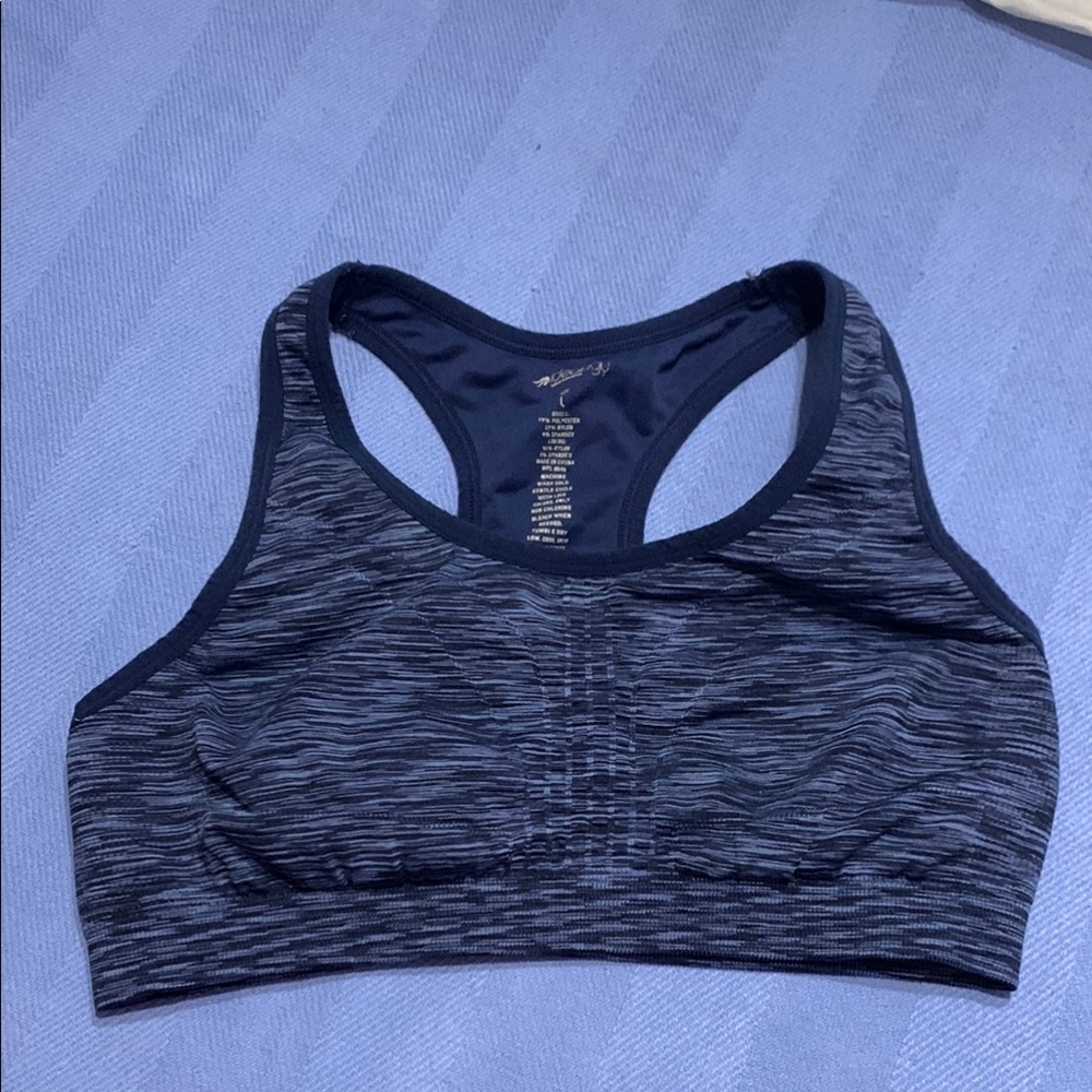 Ideology Blue Sports Bra Racerback